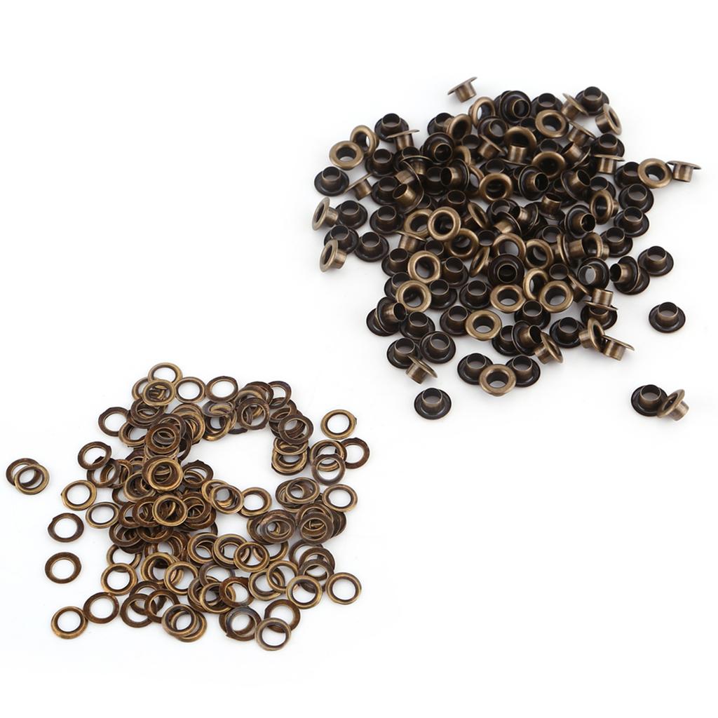 100pcs Metal Eyelets Small Grommets with Washers for Leather Craft DIY Sewing