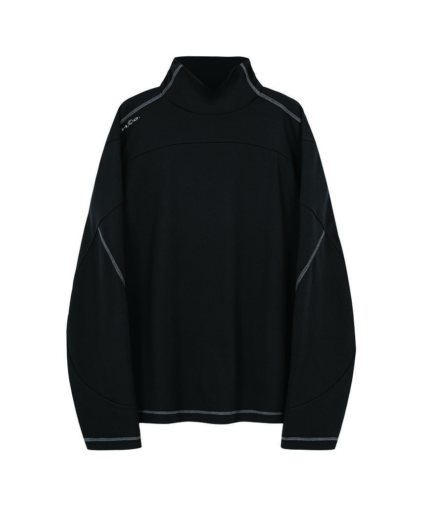 SOMEWHERE OUTSIDE HIKING COMPANY Coverstitch Turtle Neck Long Sleeve_Black