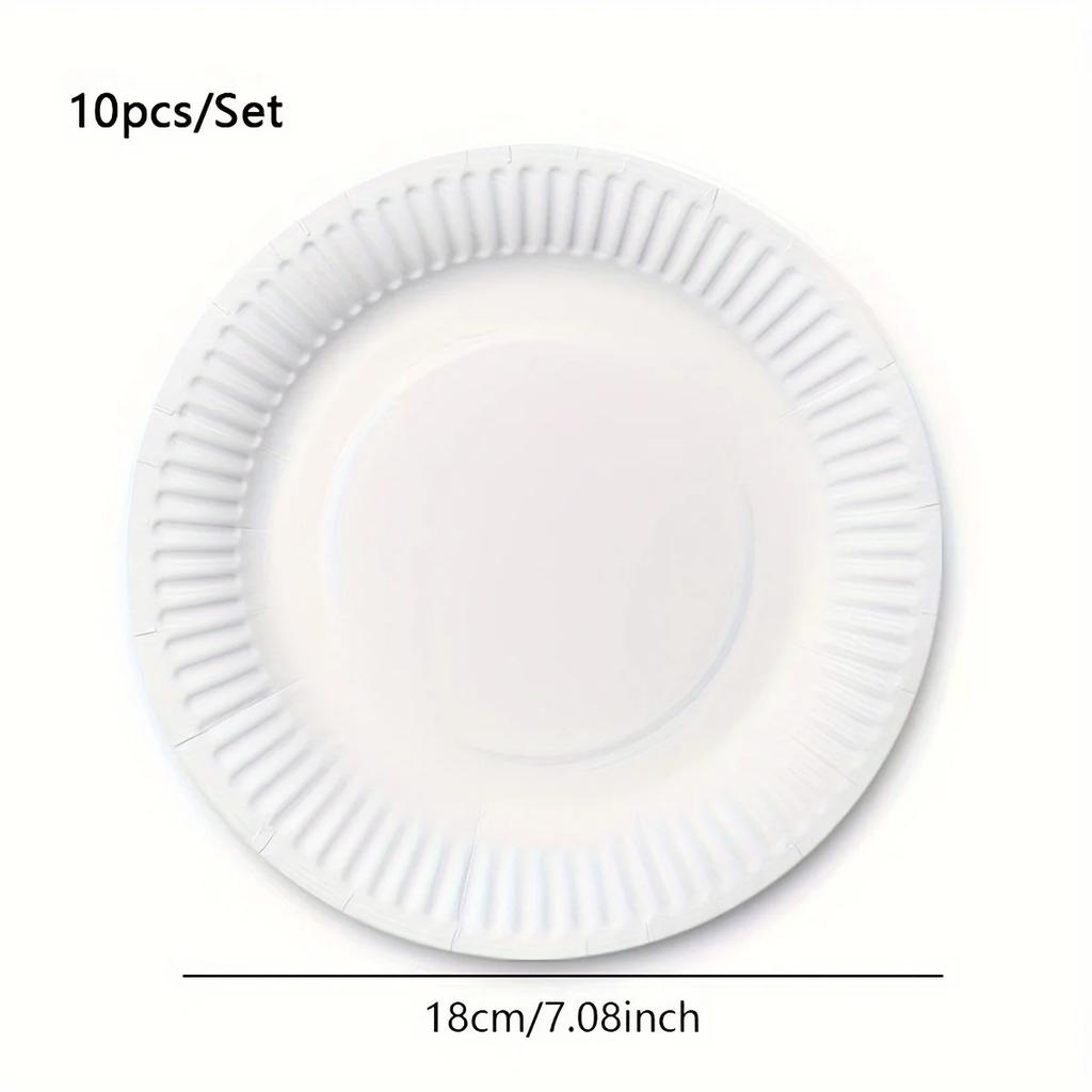 10pcs - Disposable white paper tray, handmade DIY artwork, perfect food container for snacks, tableware accessories