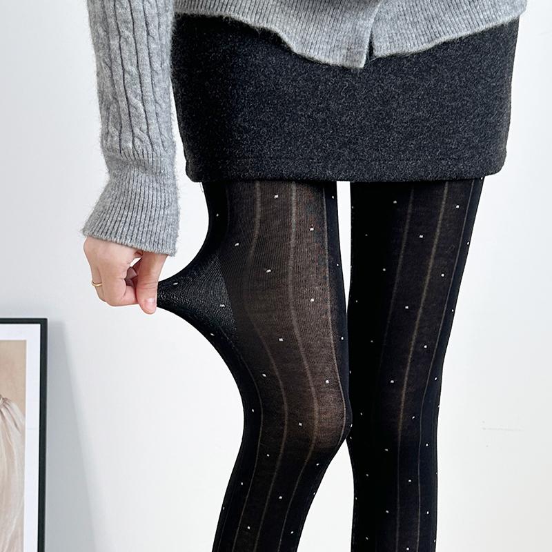 Y2K Polka Dot Striped Tights Women Nylon Thin Autumn Stocking  Spring Streetwear Lolita Pantyhose