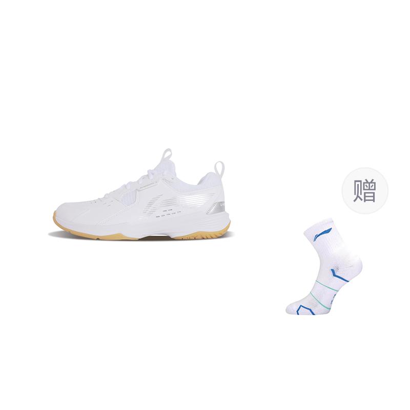 Li Ning Ace Cushioning Slip Resistant Abrasion Resistant Breathable Mid Top Badminton Shoes Unisex White AYTT001-5