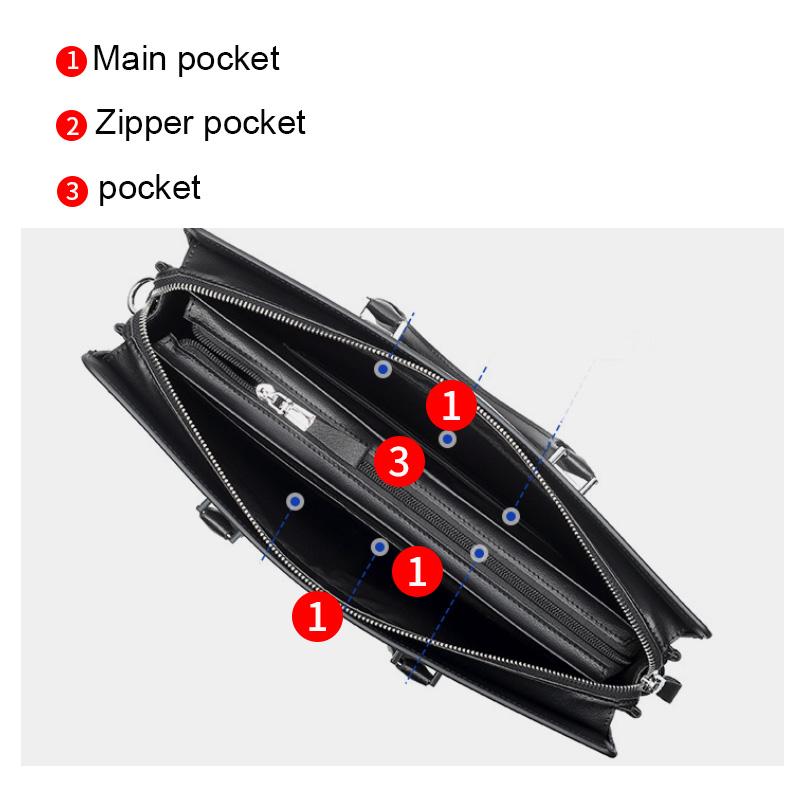 Men's Cross Texture Business Briefcase, Water Resistant Large Capacity Laptop Handbag, Office Shoulder Crossbody Document Bag