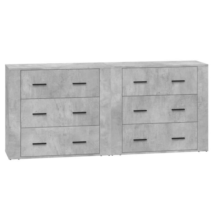 VidaXL Buffets 2 Pcs Concrete Grey Engineered Wood 3185411