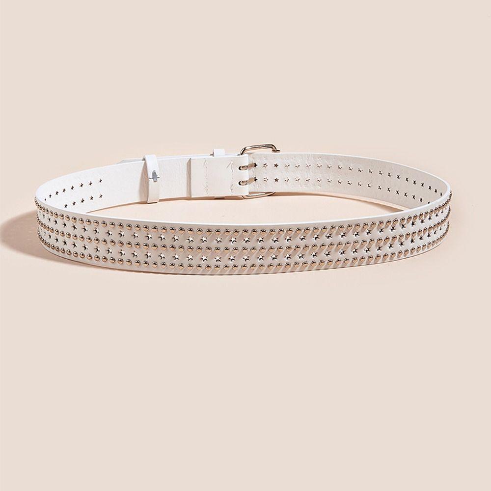 Star Hole Rivet Wide Side Y2K Style Belts Women Waist Belts Men Waist Belts Korean Waistbands