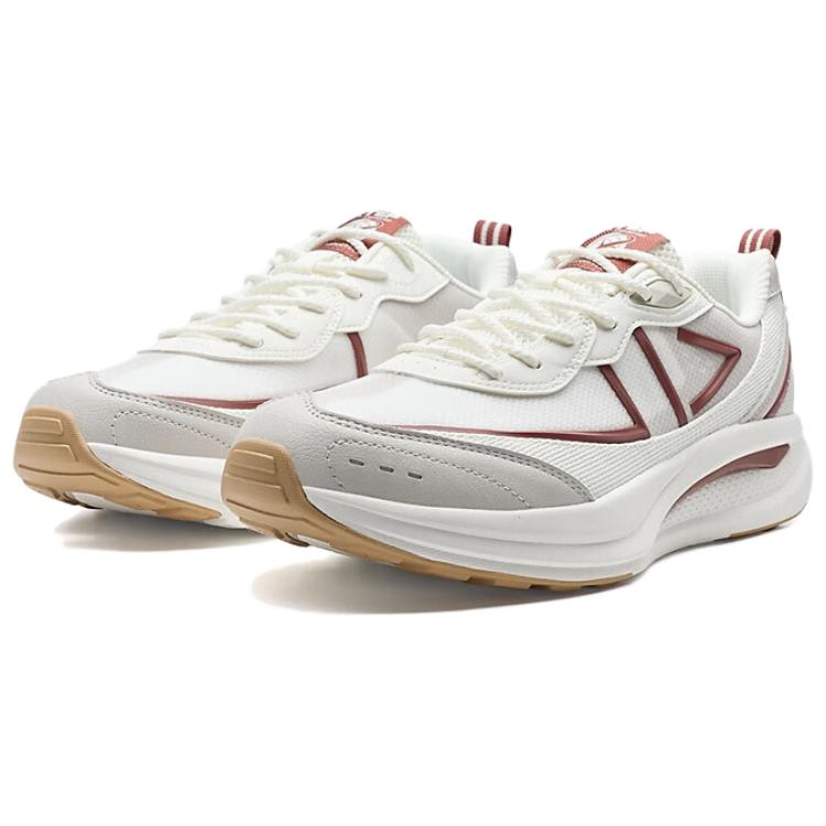 Xtep Comfortable Versatile Lightweight Low-Top Casual Shoes Men sneaker White Gray Brick-Red 975319320022-1