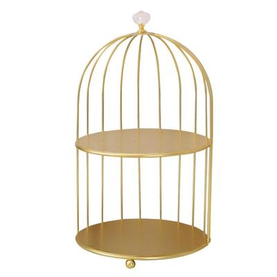 Easy To Clean Bird Cage Jewelry Rack Large Capacity Cake Stands Iron Storage Holder Waterproof Rust-proof Desktop Display Stand