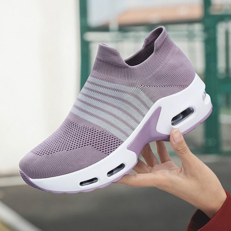Fashion Large Size Women's Shoes Mesh Air Cushion Shoes Rainbow Shoes Casual Sports Shoes