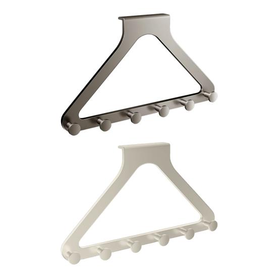 Závěsný hák za dveře Dvojitá výška Bez vrtání 6 háků Ručníky Župany Šaty Pevná Instalace Bez poškození Závěsný hák