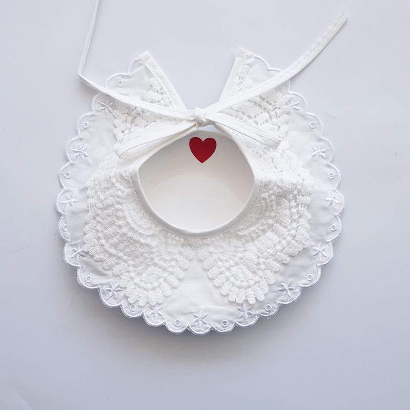 Runde Baby-Lätzchen aus Spitze, Baumwolle, Baby-Slobber-Spitze, Fake-Kragen, Krawatten-Lätzchen, Mädchen-Lätzchen
