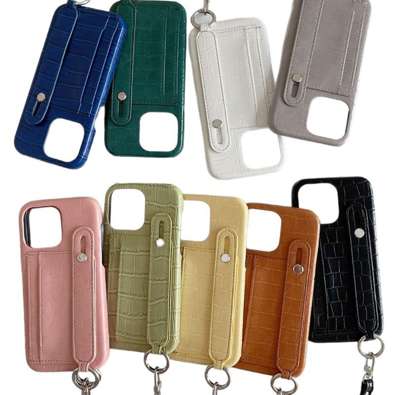 Card Holder Wrist Strap Crossbody Phone Case IPhone 15 Pro Max 14 13 12 Shockproof Slim Anti-fingerprint