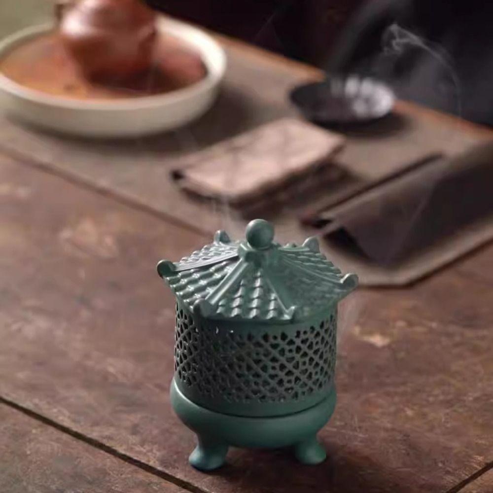 Retro Incense Burner Ceramics Aromatherapy Holder Desktop Ornament Incense Censer  Camping Garden