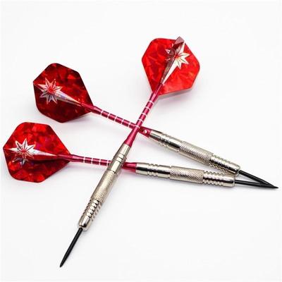 3 Pcs of 1 Sets Steel Tip 22g Grooved Alu Shafts 2D Flights Nickelplated Brass Darts D6