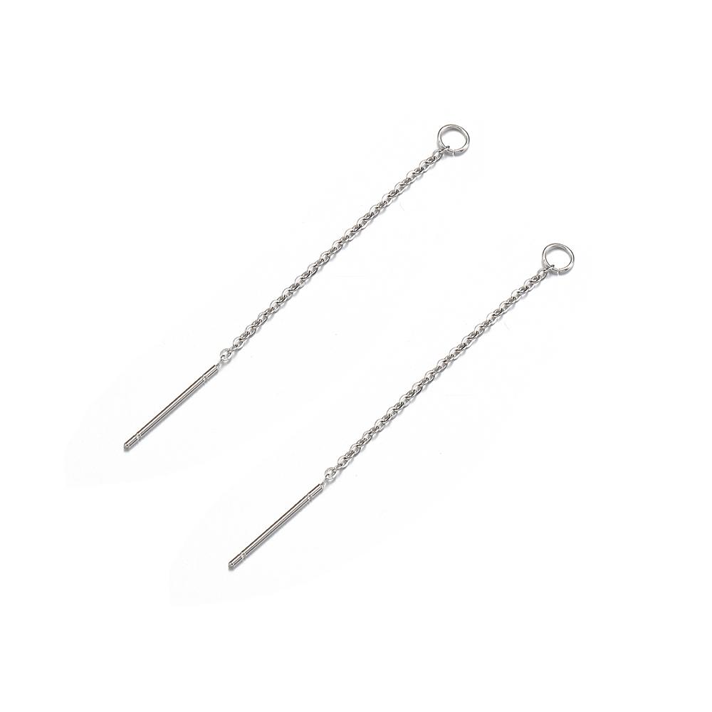 10pcs Gold Color Stainless Steel 6cm 8cm 10cm Long Chain Ear Line Earrings Earwire Women Drop Dangle Earrings Jewelry Making DIY
