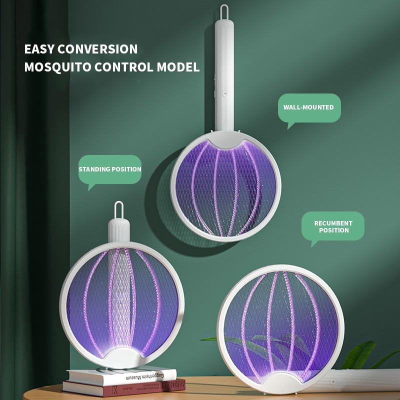 Liquidazione_Pieghevole Elettrico Ammazzazanzare Schiaccamosche Trappola Ricaricabile USB Racchetta Zanzare Insetticida con Luce UV Bug Za