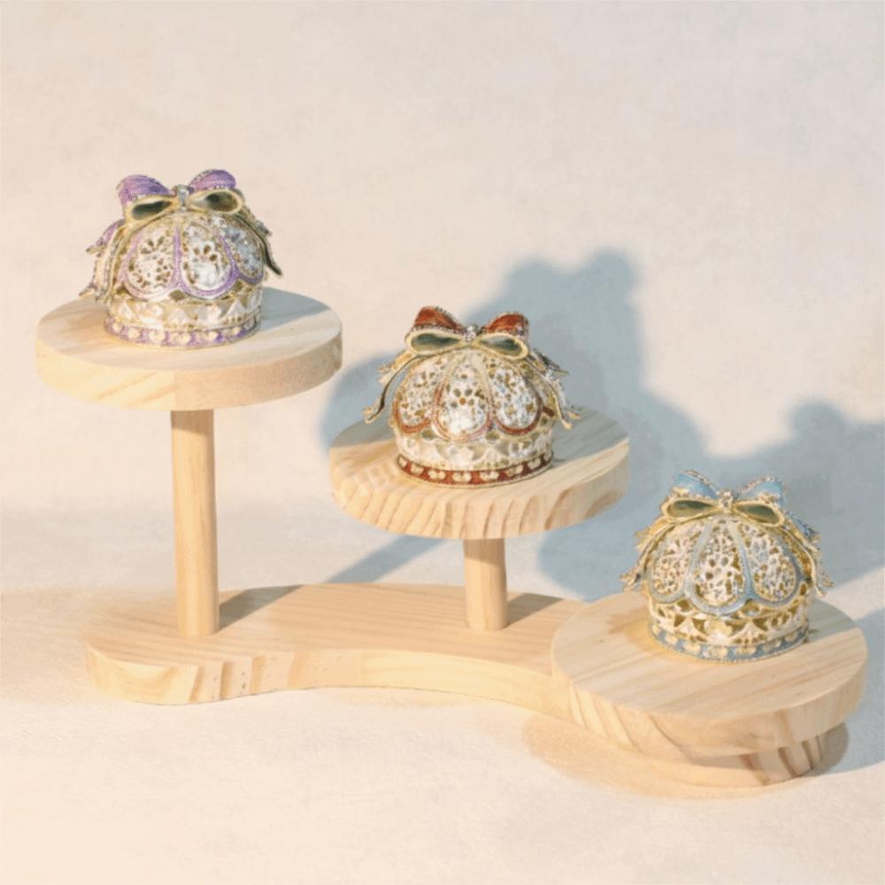 Desktop Design Enamel Color Crown Light Luxury Ring Holder Creative Gift Box Wedding Proposal
