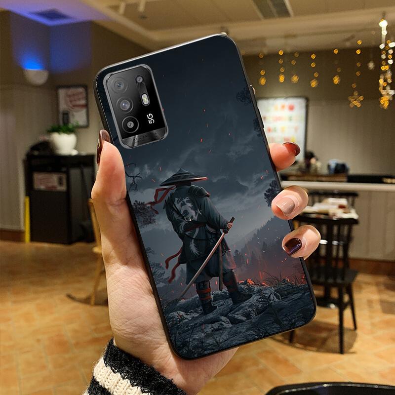 Samurai Phone Case for OPPO A54 A74 A94 A53S A9 A5 A15 A16 A91 A96 A76 Reno8 8Pro Reno2 Z