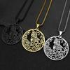 A beautiful cat animal pendant necklace for men and women, stainless steel gold/silver/black hollow flower chain jewelry necklace