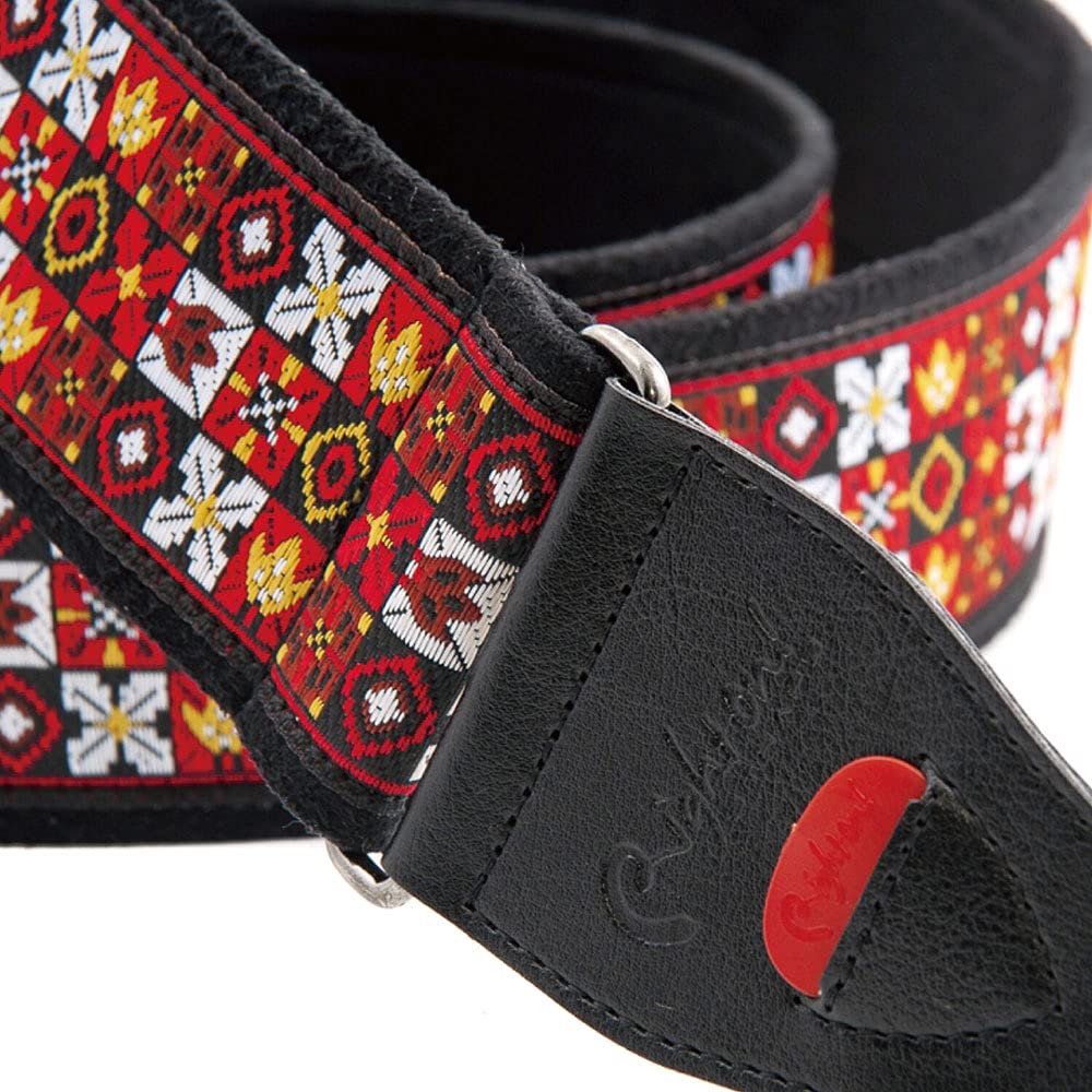 STRAPS Guitar Strap Width Length LEGEND JH II RED RightOn! 6cm, 90~150cm