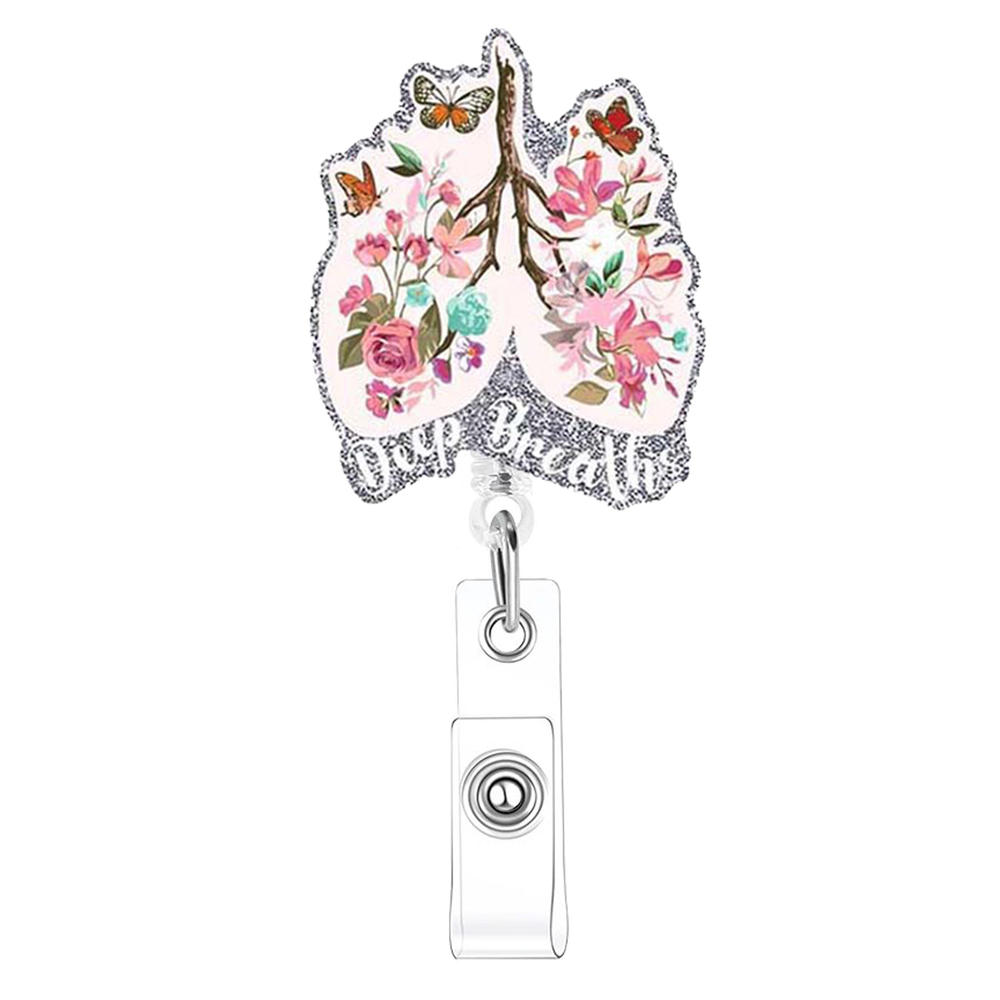 New Arrival Nurse Badge Reels Retractable Badge Holders With Alligator Clip Organ Heart Id Badge Clip For Doctor Nursing Student