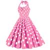 GMXIA Dress Up Retro Hepburn Style Dress Halter Polka Dot Slimming Dress