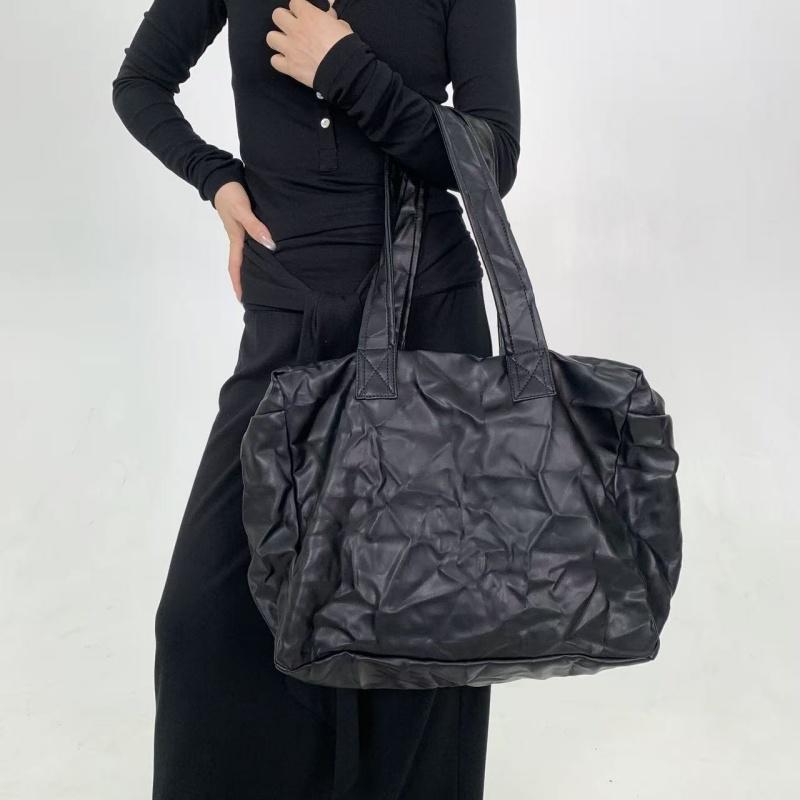 Large Capacity Pleated Tote Bag Single Shoulder Bag Street Retro Handbag Women's Commuting Bag Trendy Shopping Underarm Bag