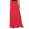 Women Maxi Skirt Adjustable Drawstring High-Waisted Solid Color Long Skirt with Pockets Casual Work Skirt