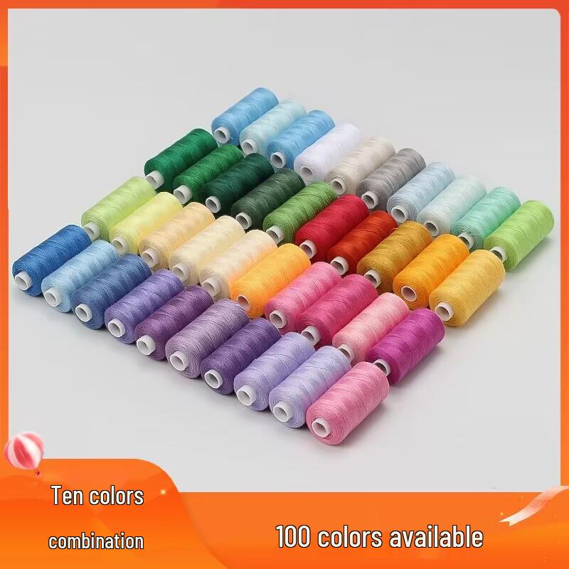 New Home 402 Polyester Sewing Thread Set: 10 Spools, 400 Yards Each, for Handmade DIY Projects