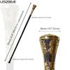 Gold With Black Luxury Pattern Straight Handle Walking Stick For Man Fashionable Canes Woman Detachable Cosplay Party Sticks