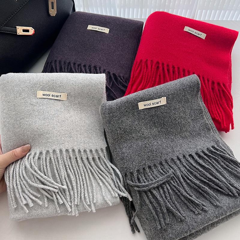 Winter Narrow Scarf 19 Color 8% Wool Scarf Hot Selling Solid Color Scarf Men's and Women's Universal Warm and Cold Proof Scarf