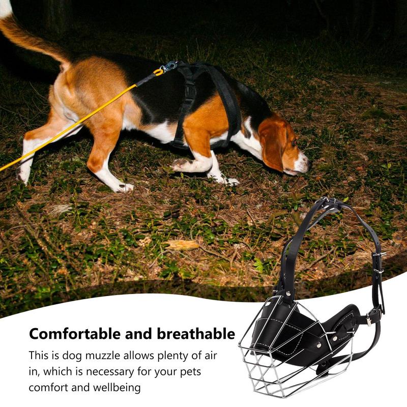 Dog Mouth Guard Adjustable Metal Basket For Biting Chewing Dog Mouth Mesh Muzzles For Large Breed Dogs Dog Muzzle For Small
