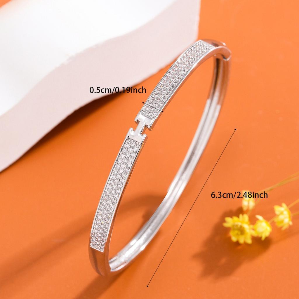 New letter i elegant half circle diamond-encrusted women's bracelet bracelet jewelry holiday gift