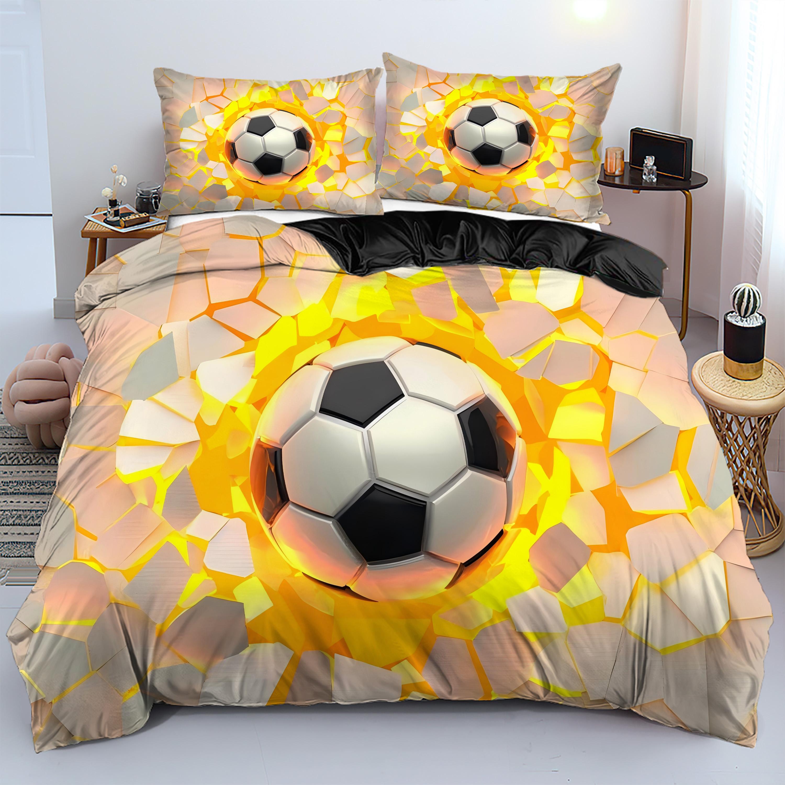 

Colorful Football Print Quilt cover Passionate Wall Impact Color Laser Science Fiction Style Polyester Comfortable Duvet Cover 135x200cm 2pcs