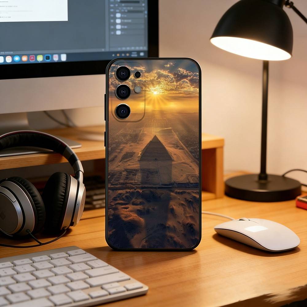 The Pyramids of Giza Phone Case For Samsung S25,S24,S21,S22,S23,S30,Ultra,S20,Plus,Fe,Soft Silicone Black Cover
