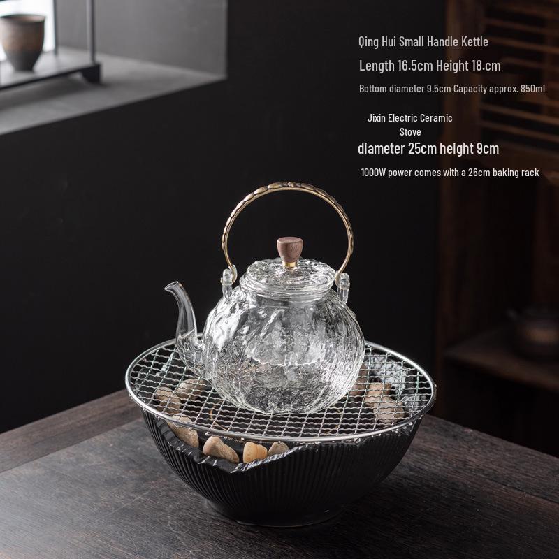 Qinghuan Large Capacity Japanese Glass Teapot with High Temperature Resistance and Thickened Tea Infuser Set