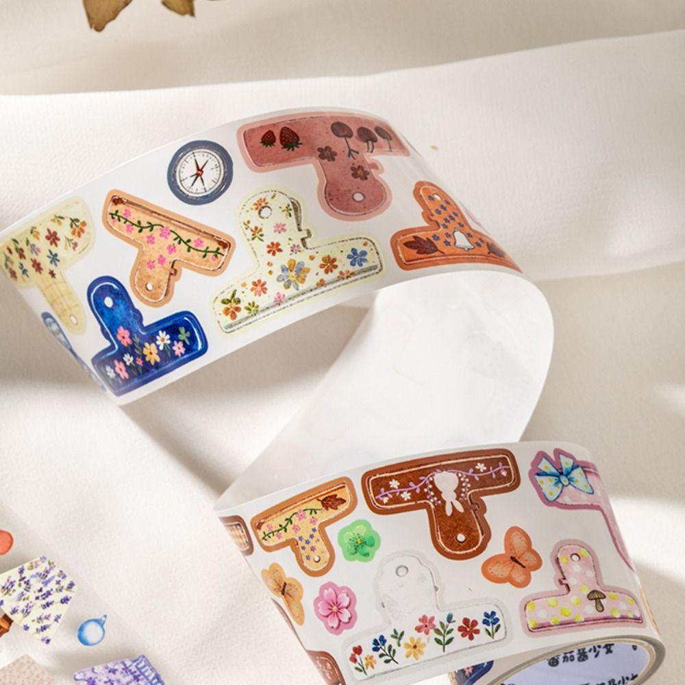 200cm Die-Cut Tape Sticker Corner Treasure Series Self-adhesive Scrapbook Tape Cartoon Pattern Gift Decorative Craft Tape