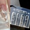 GORĄCY! Silikonowa forma 3D do zdobień paznokci Kwiat Róży Kokardka Skrzydło Retro Wzór Reliefowy Projekt Szablony do Paznokci Narzędzie do Projektowania Manicure