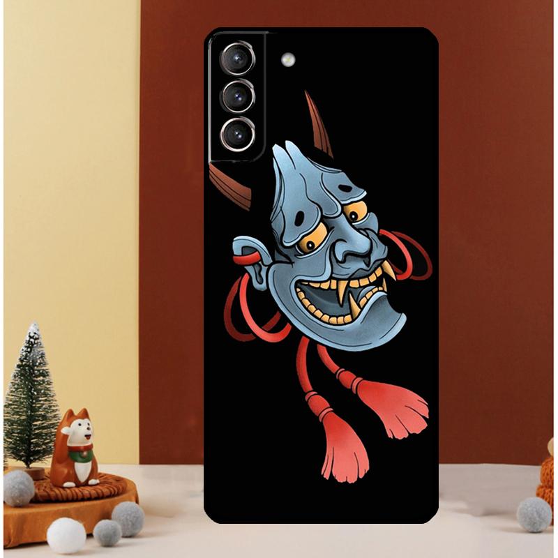 Japanese Hannya Oni Mask Case For Samsung Galaxy S24 S26 Ultra S22 S23 S25 Ultra S20 S21 Plus S10 S25 FE Cover Funda