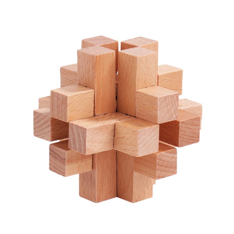 Luban Lock Classical Wood Puzzle Set for Kids - Mortise and Tenon Design