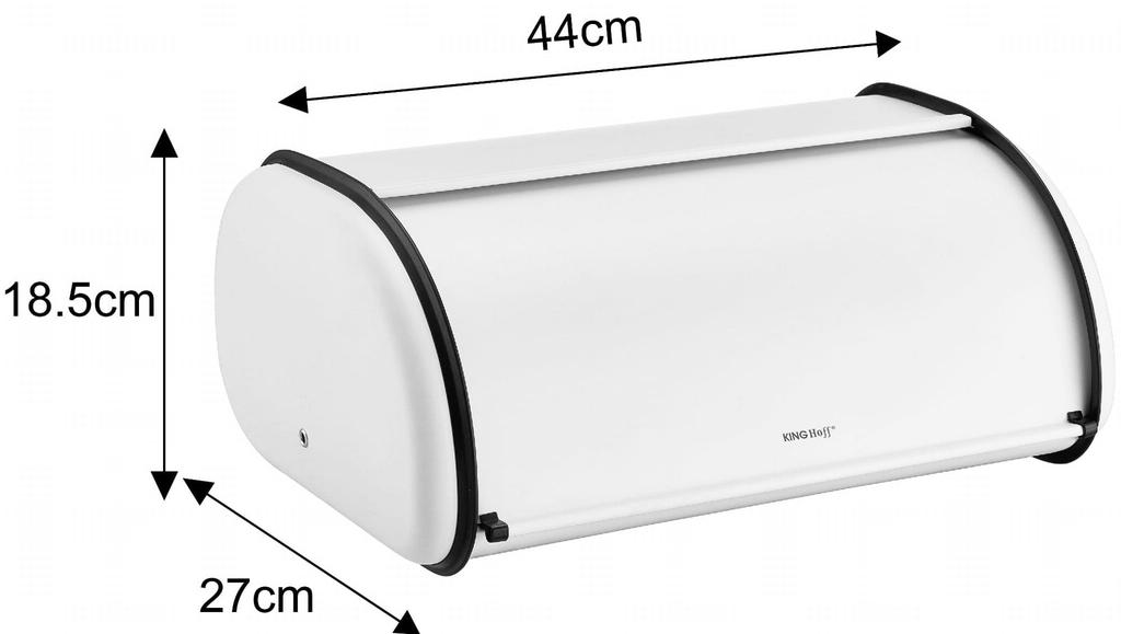 Chlebak stalowy duży 44cm matowy biały KINGHOFF KH-1864