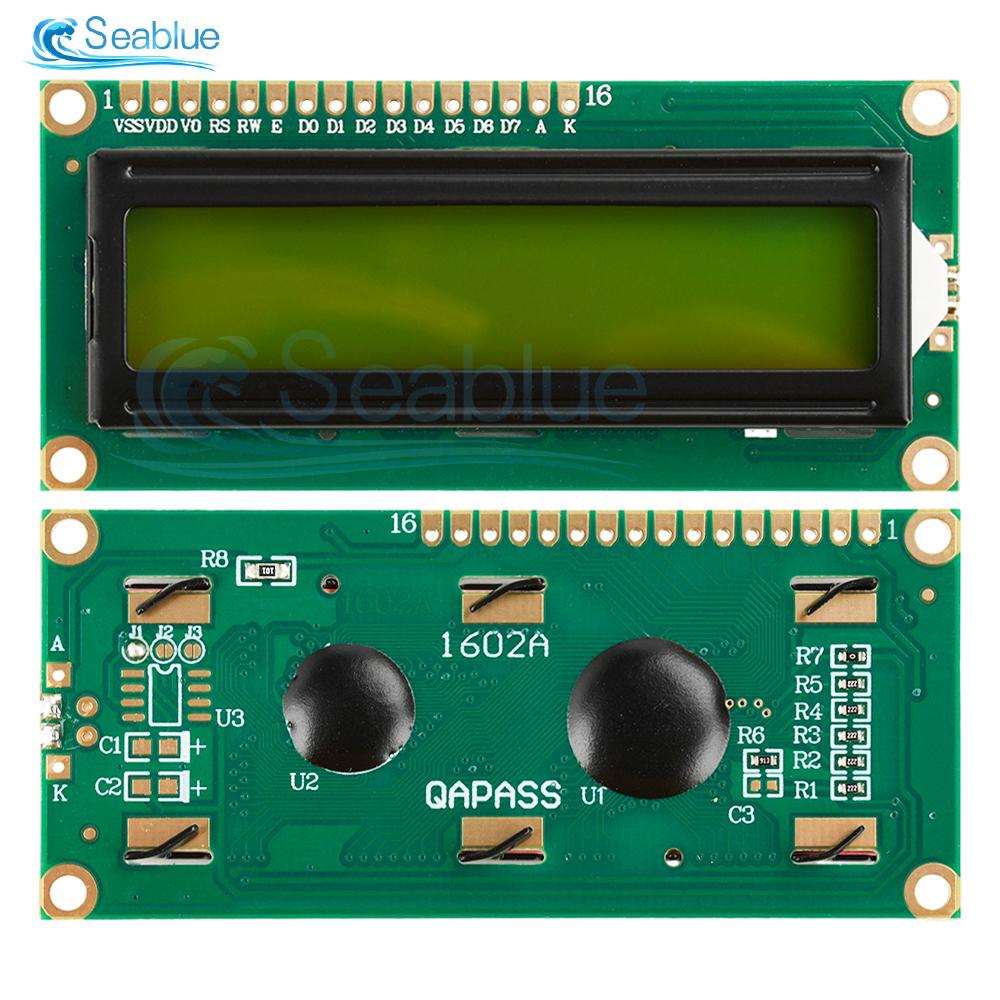 LCD1602+I2C Module Blue / Yellow Green Screen 16x2 Character LCD Display PCF8574T PCF8574 IIC I2C Interface 5V for Arduino