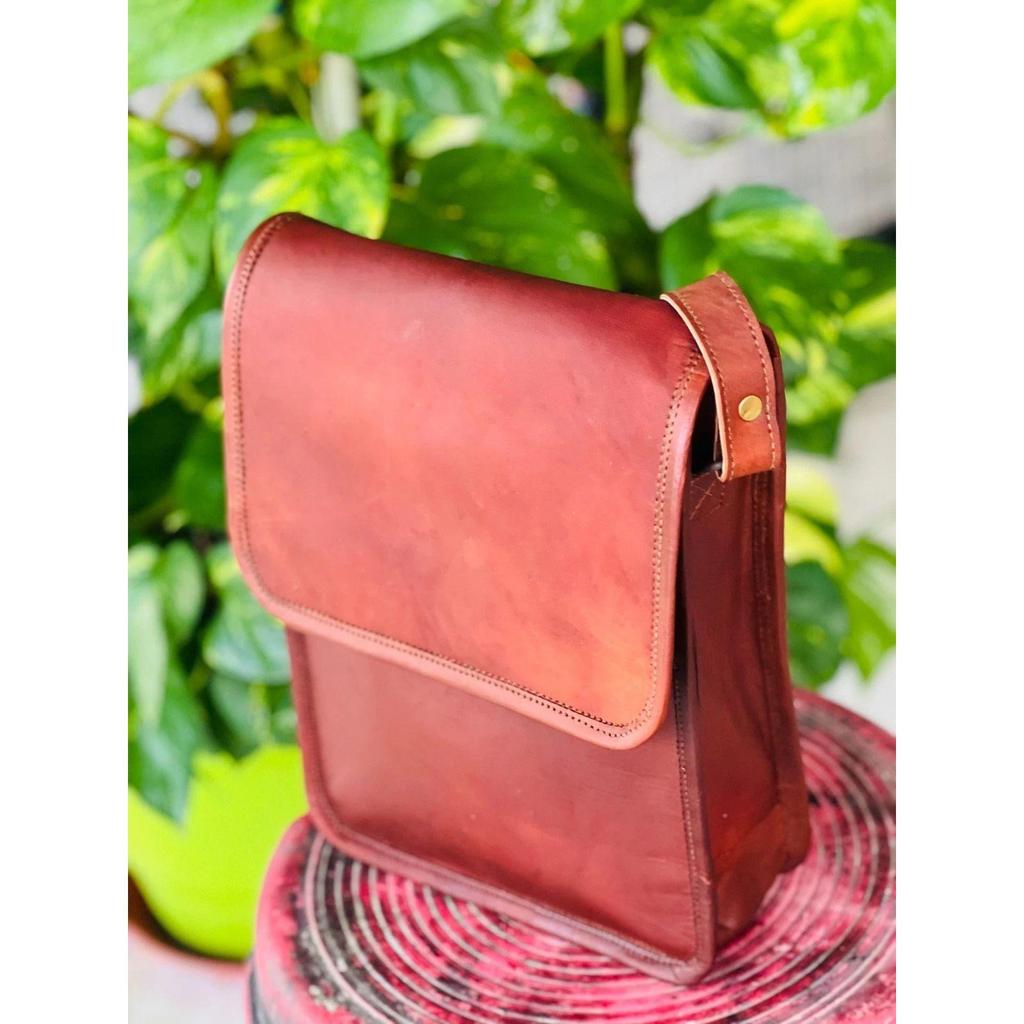 Goat Vintage Logical Leather Crossbody Messenger Genuine Real Bag