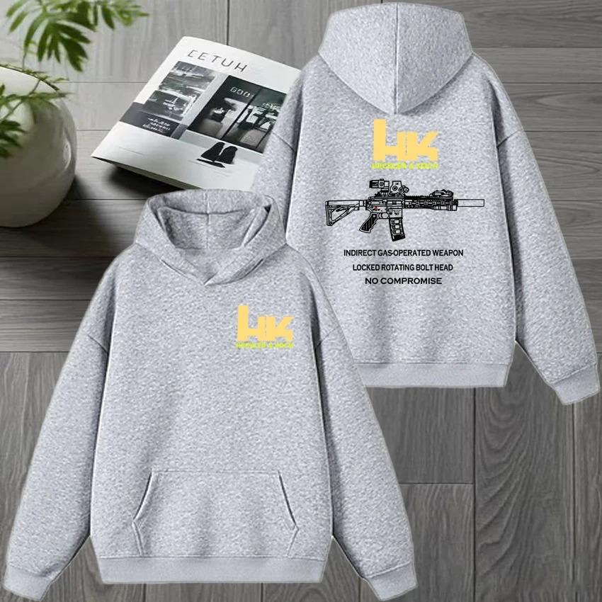 2026 New Heckler & Koch HK Fashion M4 Gun Design Double Sided print Hoodie Unisex Retro Sweatshirt Men women Fleece pullovers