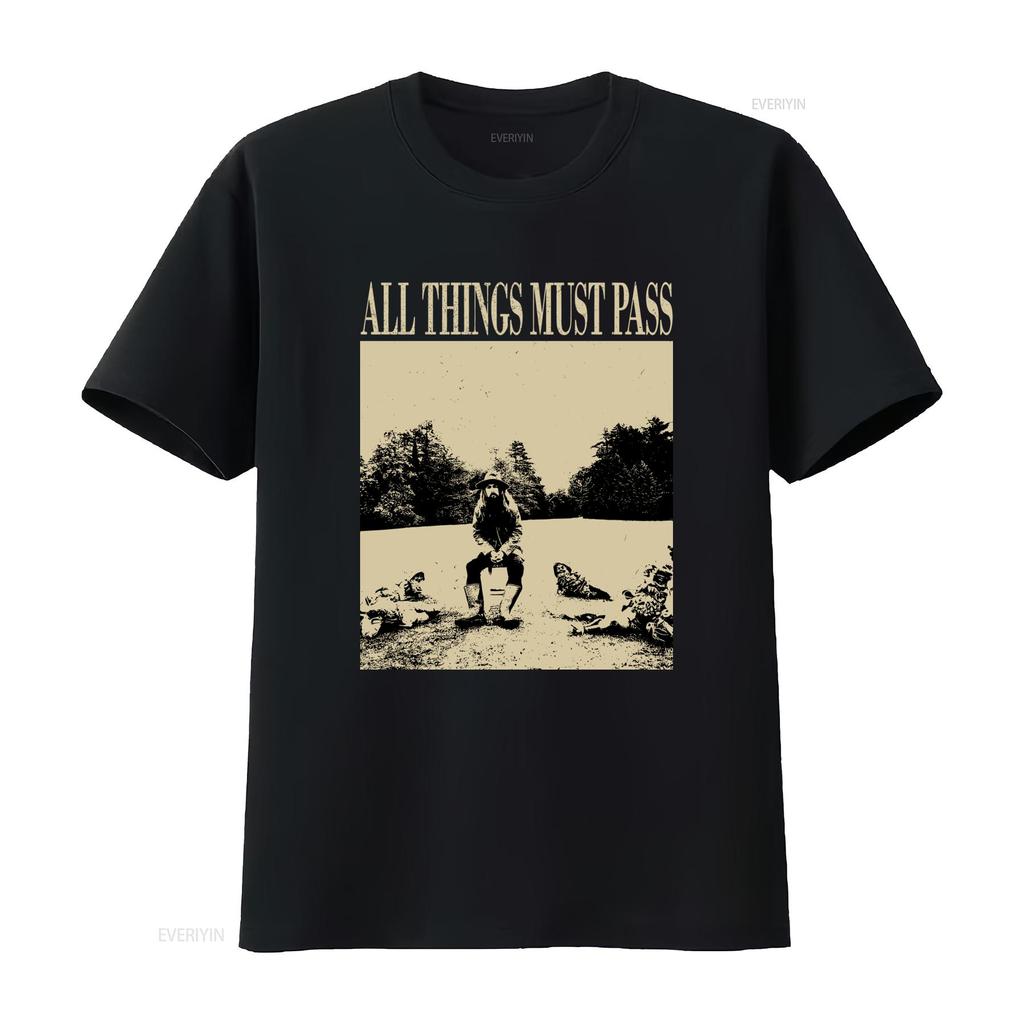All Things Must Pass Vintage Music T Shirt Midcentury Song Minimalist Design Vintage Washed Slightly Streetwear Comfortable