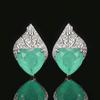 Heart-Shaped Gemstone Earrings with Retro Design - Fashionable and High-End for Women