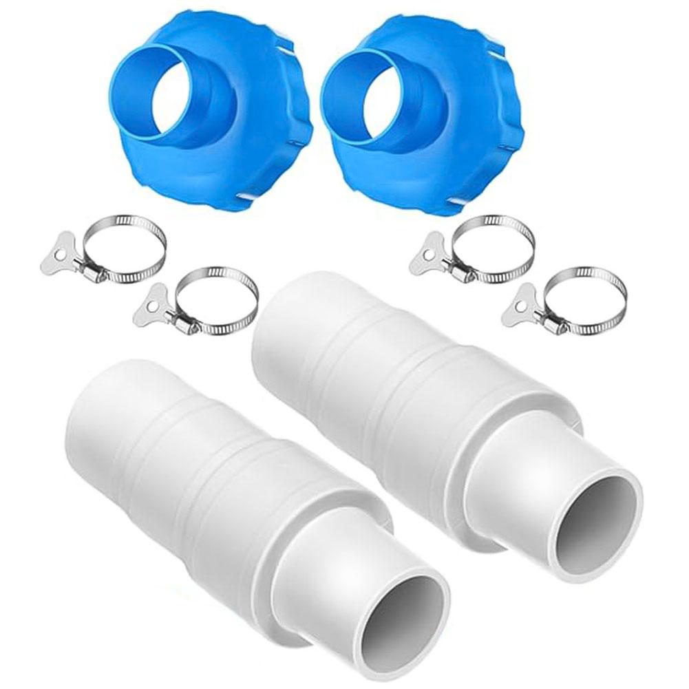 Pool Hose Adapter Kit With 11238 B Adaptors For 1-1/4 1-1/2 Inch Hoses Clamps Connectors Set For Ground Pool Pumps