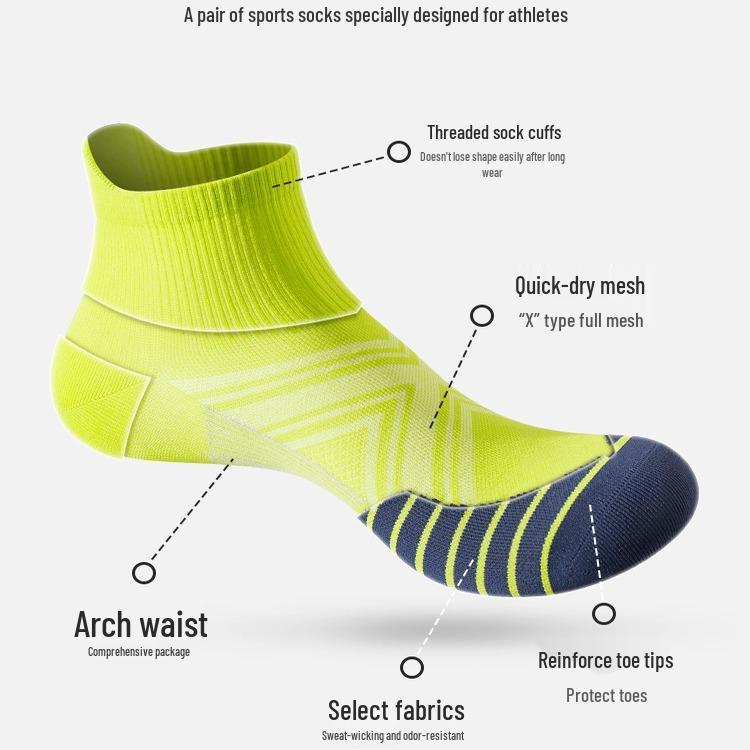 Men's Quick-Dry Breathable Sports Socks - Sweat-Wicking for Running, Badminton, and Marathon, Mid-Calf Length