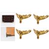 4PCS Antique Corner Protector Zinc Alloy Jewelry Box Wooden Case Decorative Feet Leg Metal Corner Protector Hardware Bracket