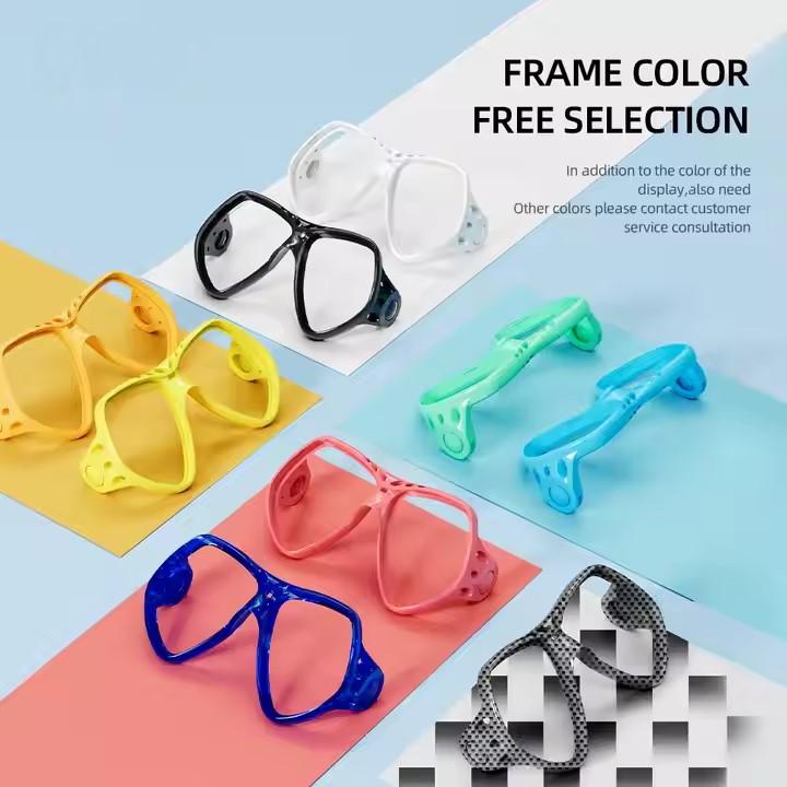 Fashionable and Colorful Snorkeling Mirror Mask Food Grade Silicone Diving Mask  Tempered DoubleLens Diving Goggles for Adults