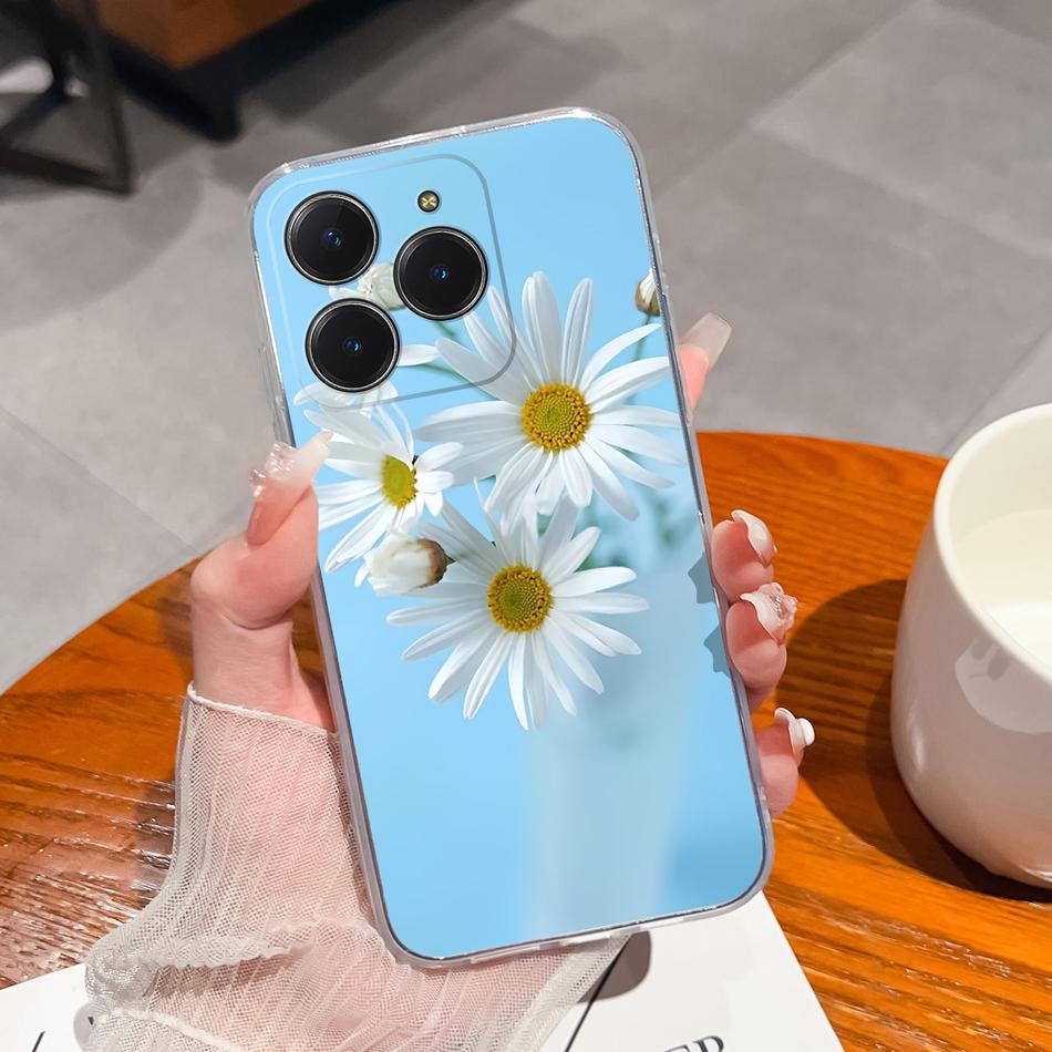 Simple Creative Case For Realme C63 C61 Transparent Back Cover For Realme C 61 C 63 Soft Slim Silicone Shockproof Funda Bumper
