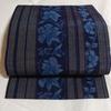 Used [New] Nagoya Obi Pongee, Indigo Dyed, Floral Pattern